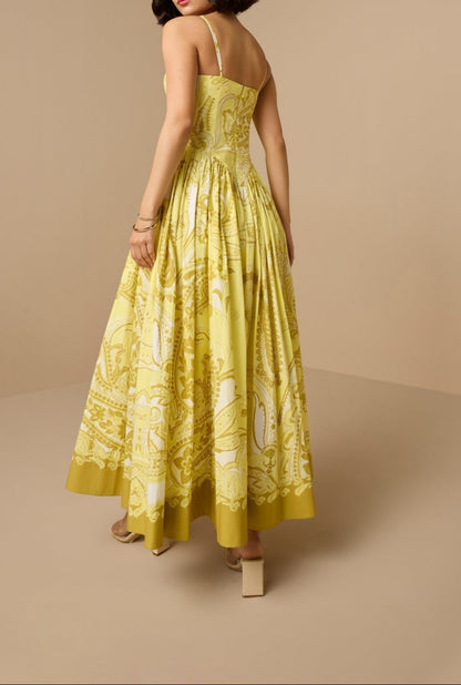 Hemant and Nandita Fiza Strappy Dress in Light Yellow