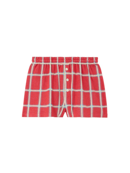 Guest in Residence Picnic Plaid Short in Scarlet Combo