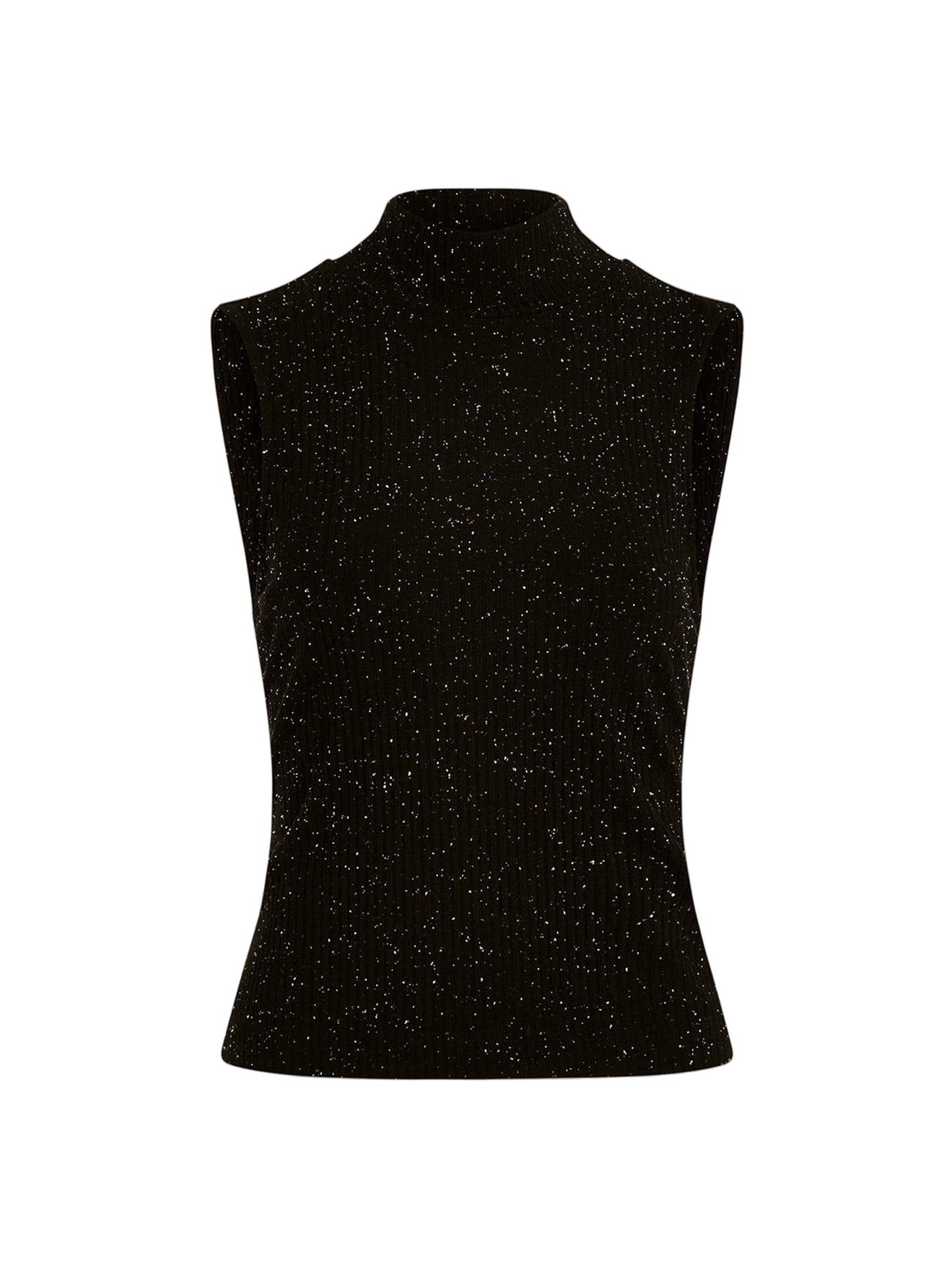 Varley Camille Fitted Tank in Black/Egret