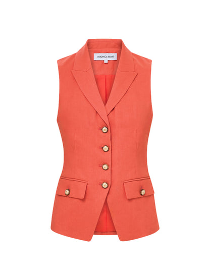 Veronica Beard Benny Vest in Persimmon