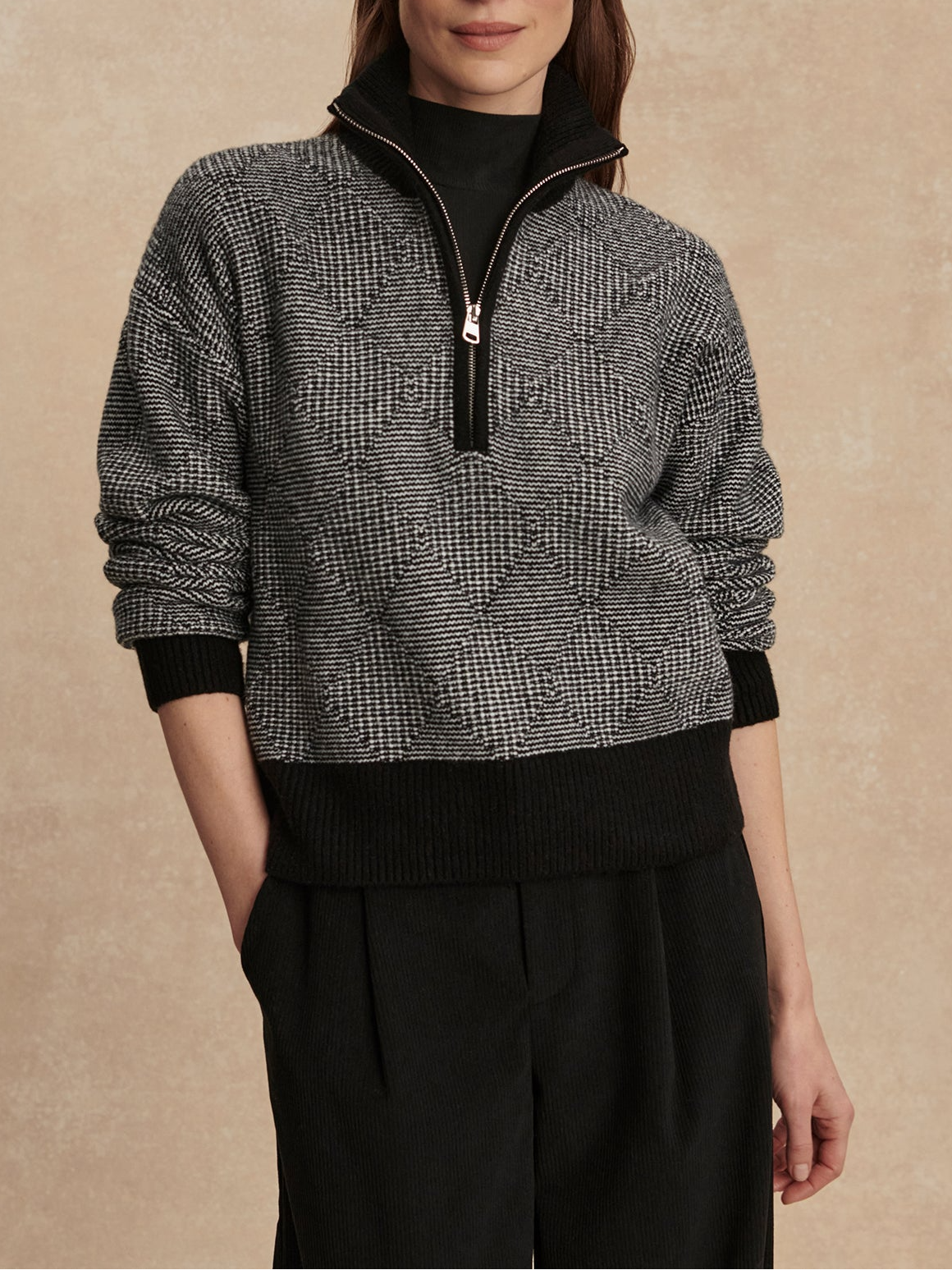 Varley Aldridge Half Zip Knit in Black