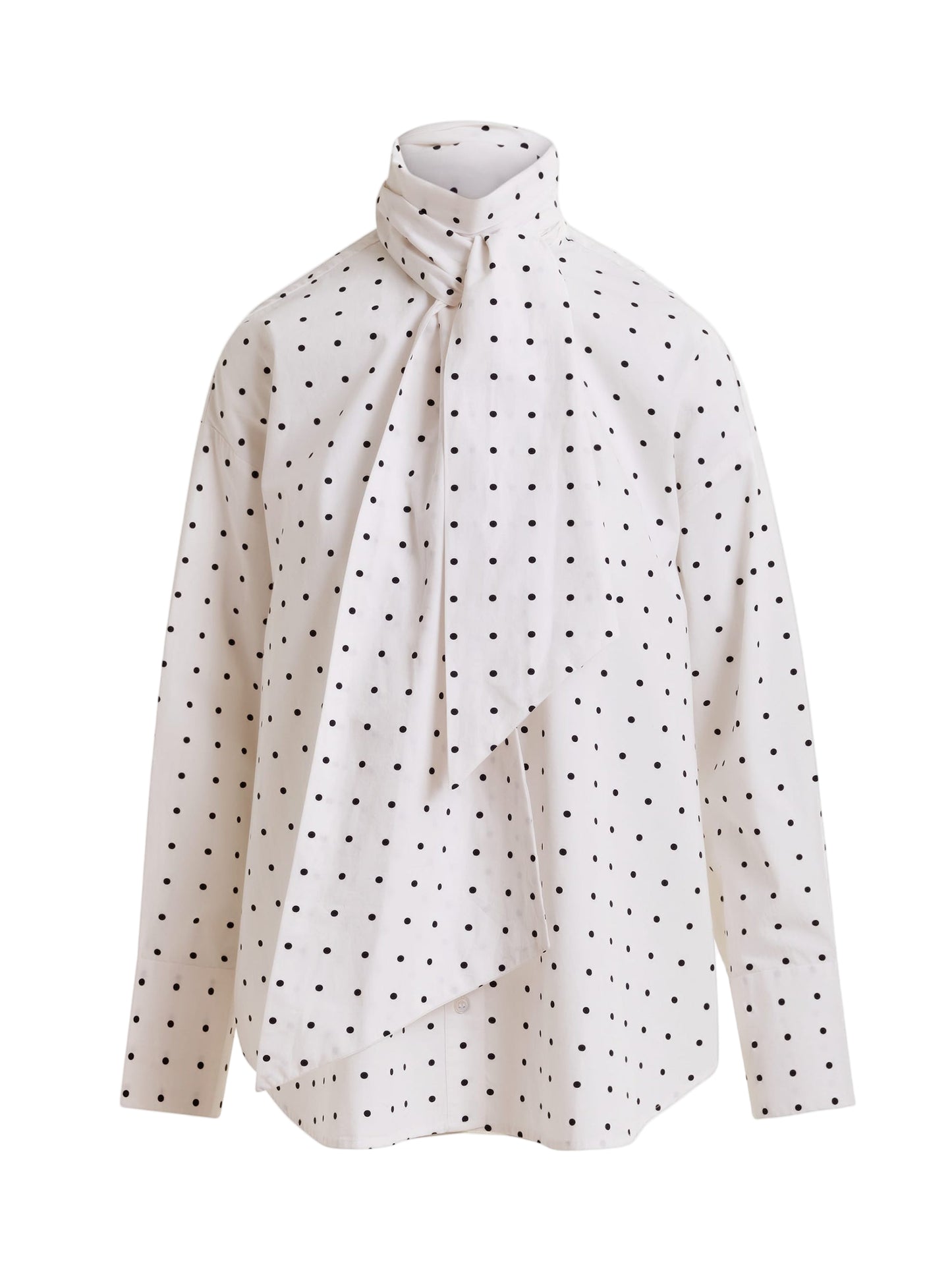 Essentiel Antwerp Imoverit Polkadot Cotton Shirt With Pussy Bow