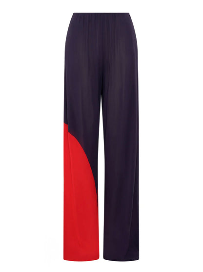 Paris Georgia Two Tone Pants in Red/Navy