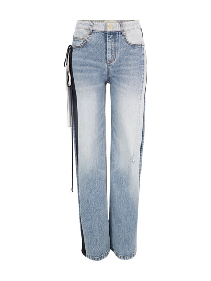 Hellessy Ben Jeans in Medium Wash/Navy White