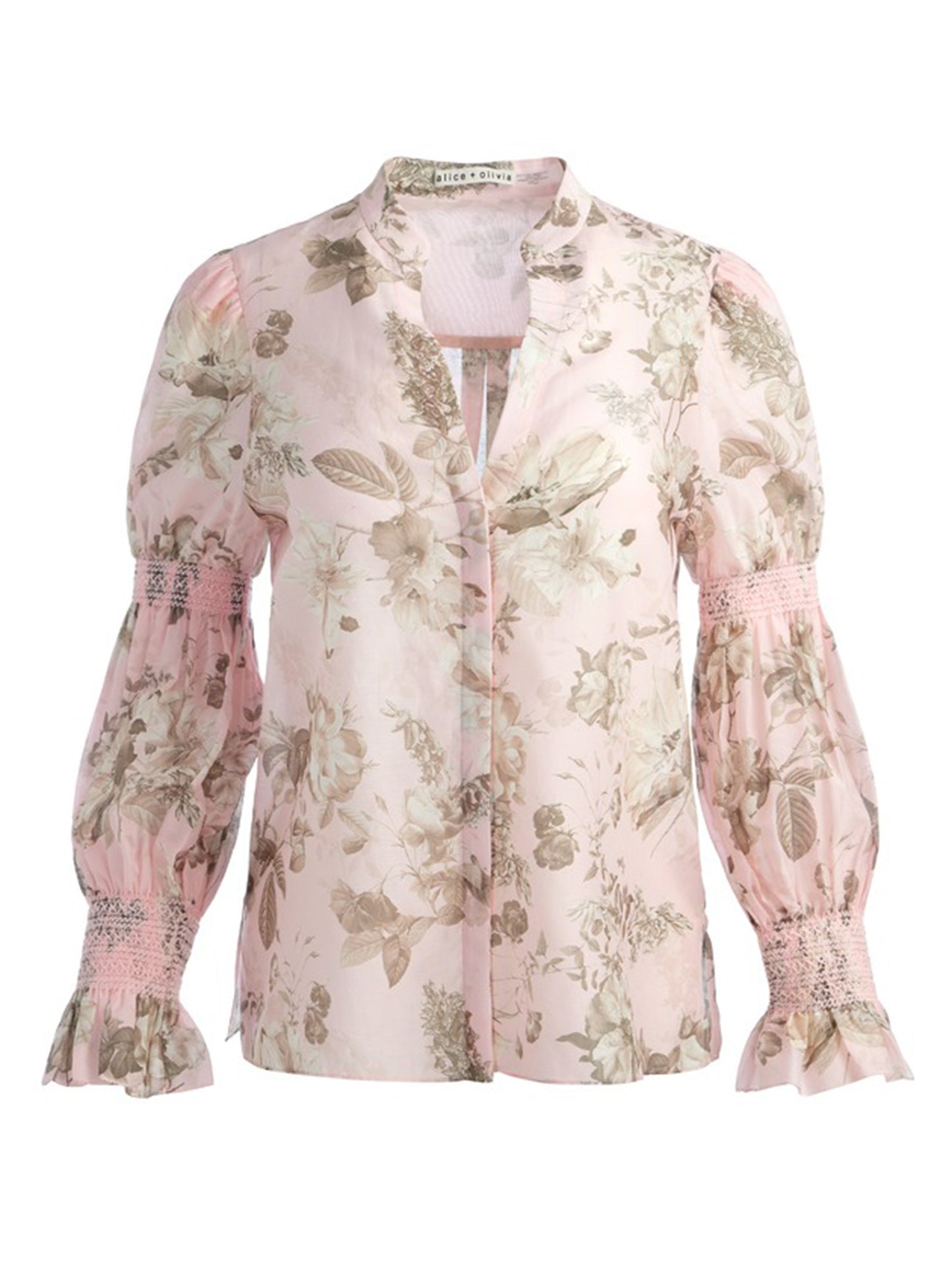 Alice + Olivia Ilan Smocked Blouse in Meadow