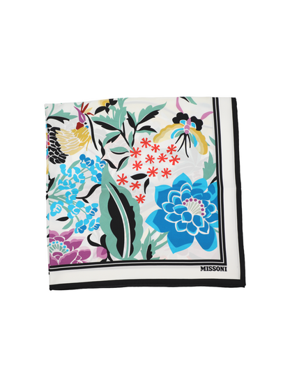 Missoni White Floral Silk Foulard