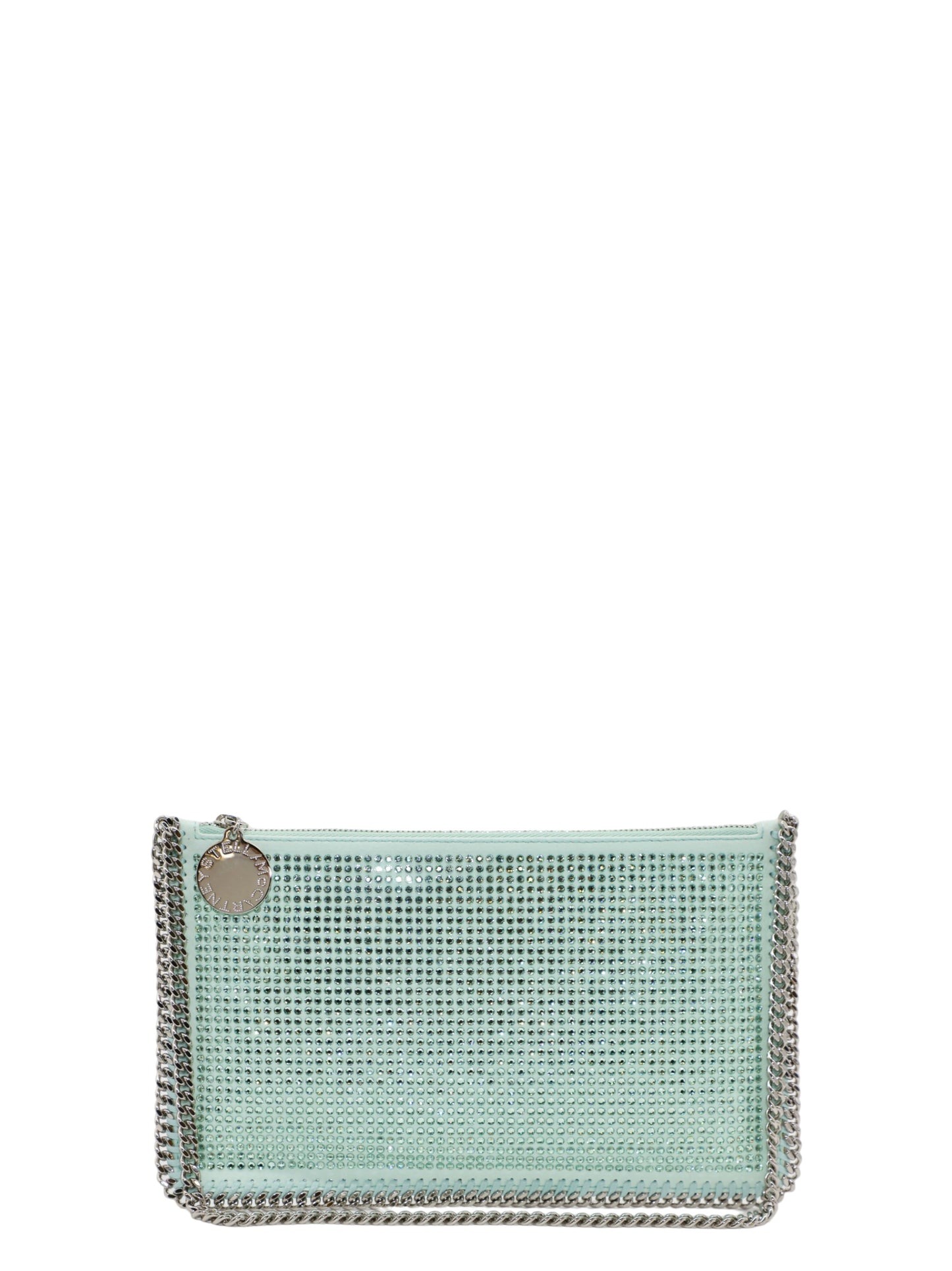 Stella McCartney Pochette Accessoir All Over Crystal Hotfix in Light Azure