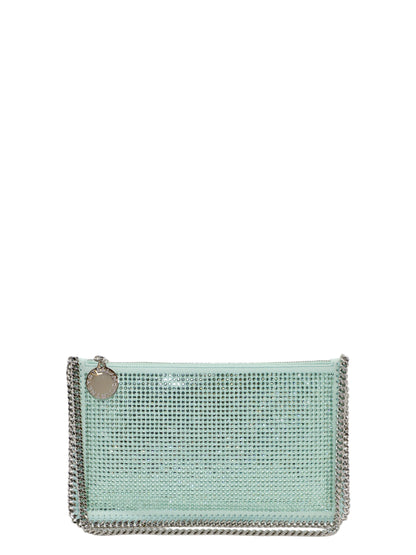 Stella McCartney Pochette Accessoir All Over Crystal Hotfix in Light Azure