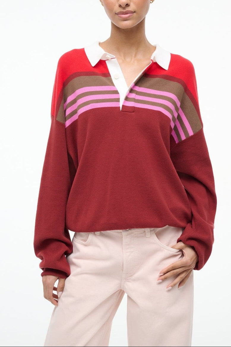 Staud Sail Top in Cardinal Multi Stripe