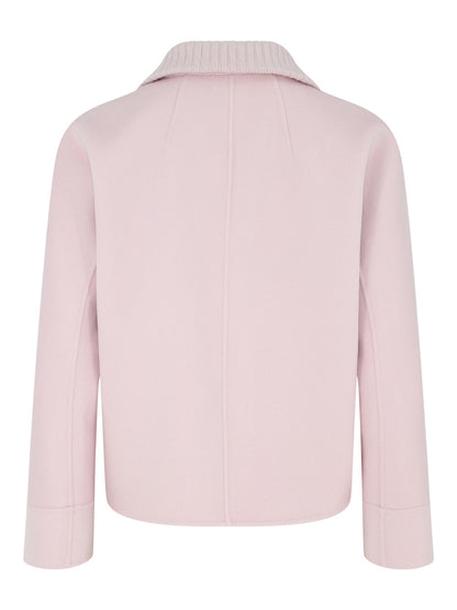 Kinross Short Knit Trim Zip Mock Coat (More Colors)