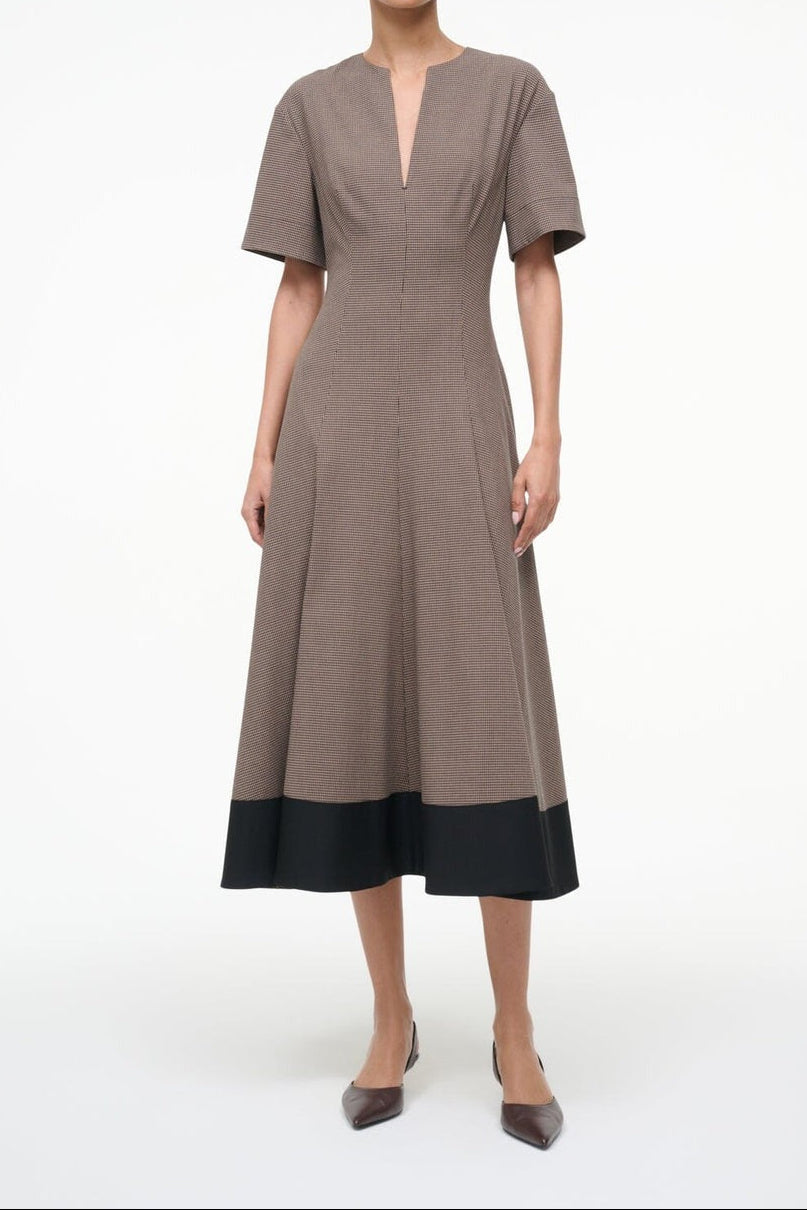 Staud Frances Dress in Houndstooth