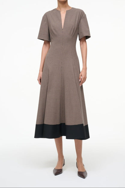 Staud Frances Dress in Houndstooth