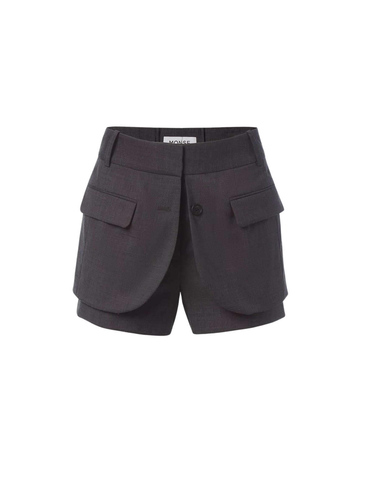 MONSE Tailored Jacket Front Shorts in Dark Charcoal