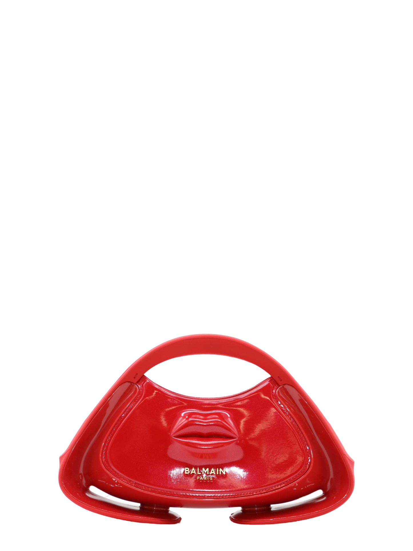 Balmain Jolie Madame Small-Lips Faux Leather in Rouge