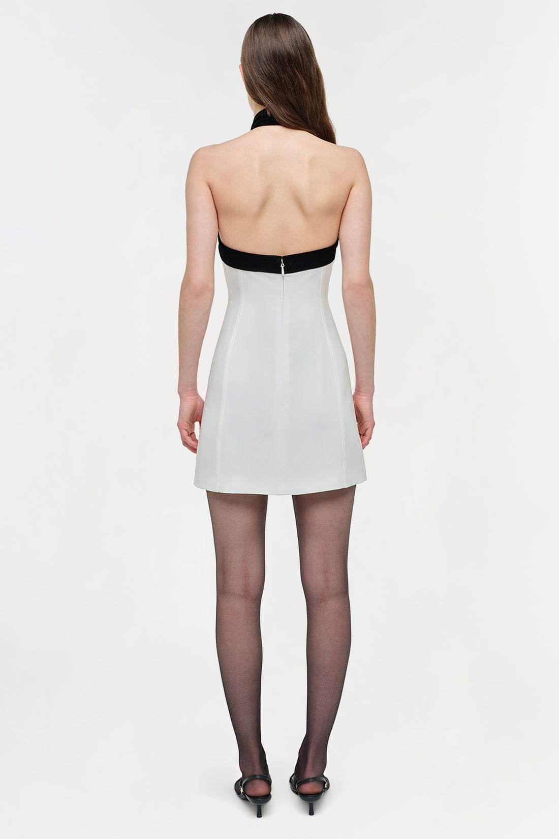 Simkhai Jolie Velvet Tie Mini Dress in Ivory Multi