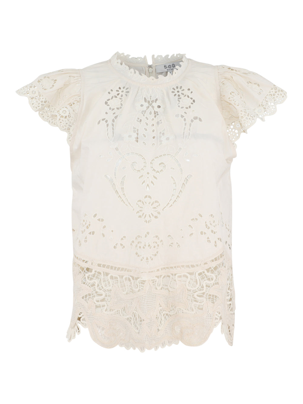 Sea Gianna lace Flutter Sleeve Top (More Colors)