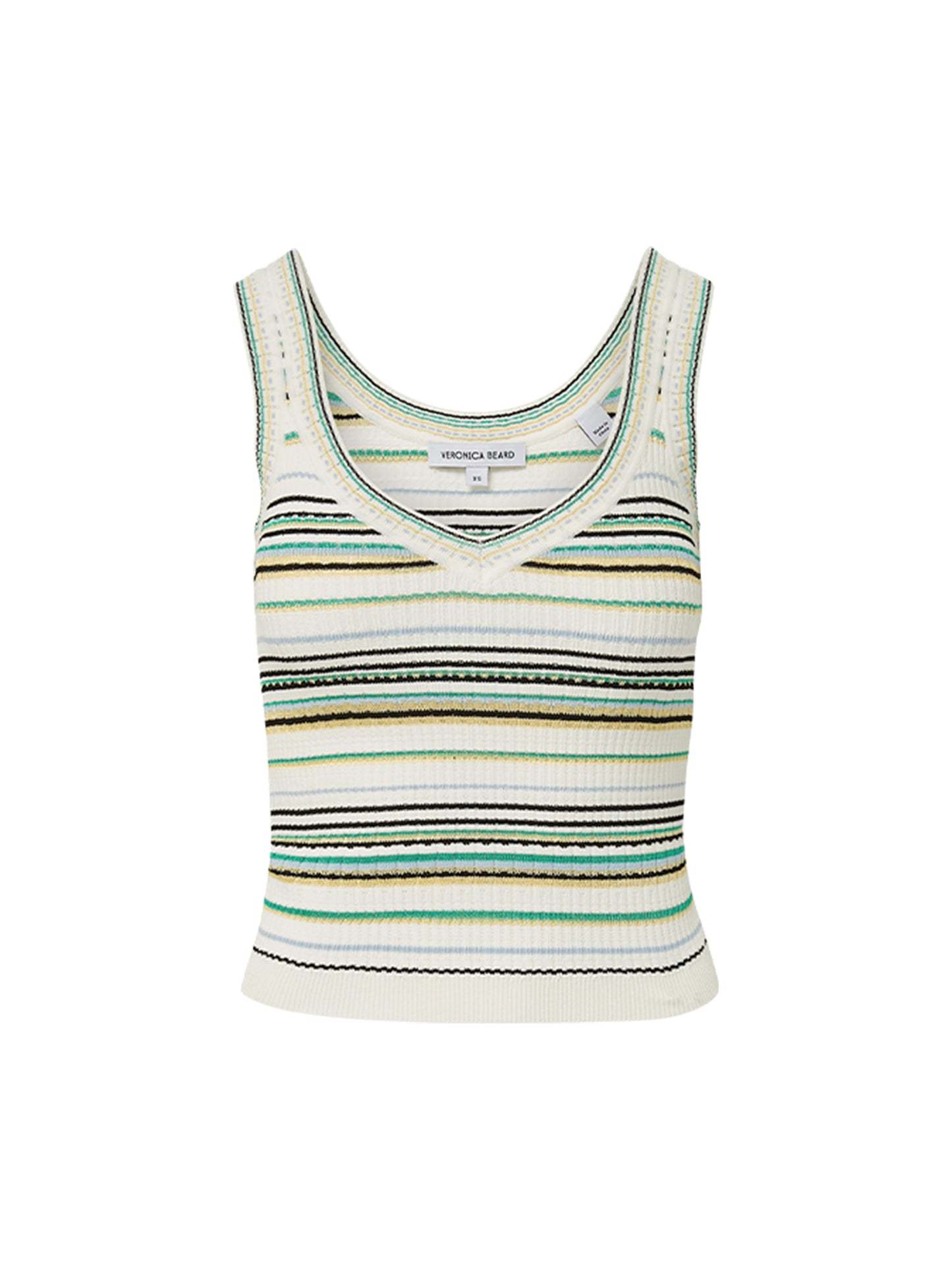 Veronica Beard Carlin Knit Tank in Off White Multi