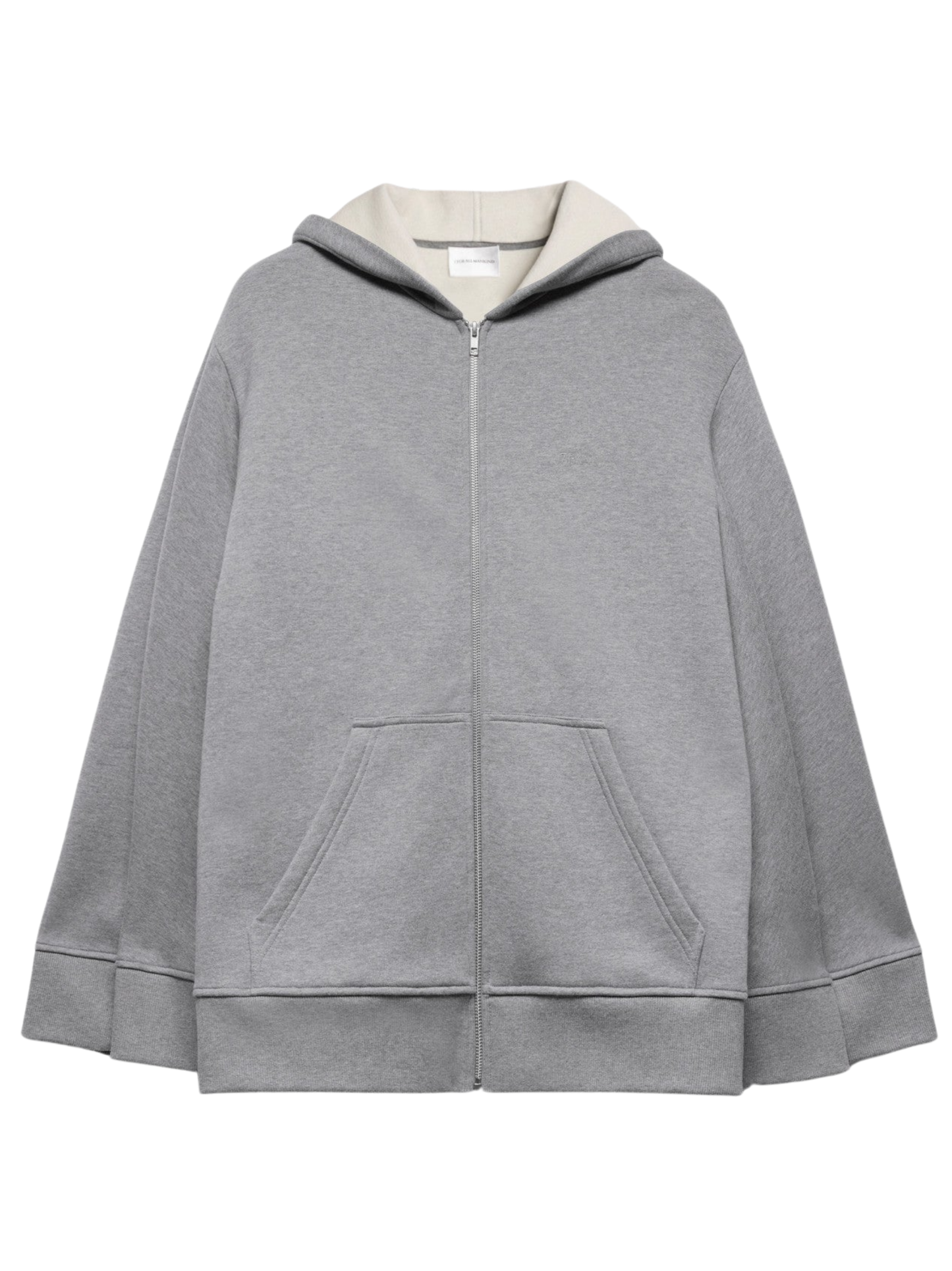 7 For All Mankind Runway Oversize Zip Hoodie in Cotton Ash