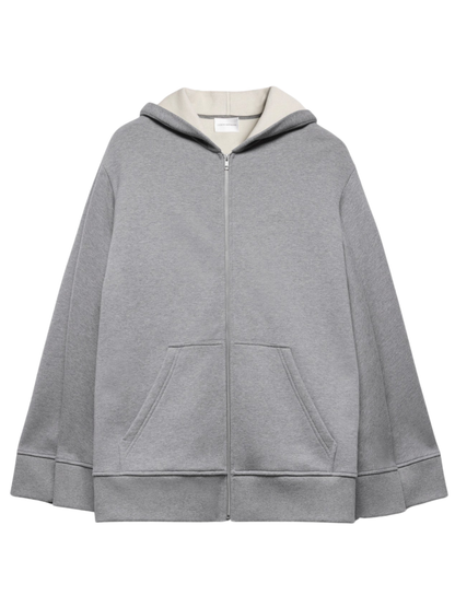 7 For All Mankind Runway Oversize Zip Hoodie in Cotton Ash