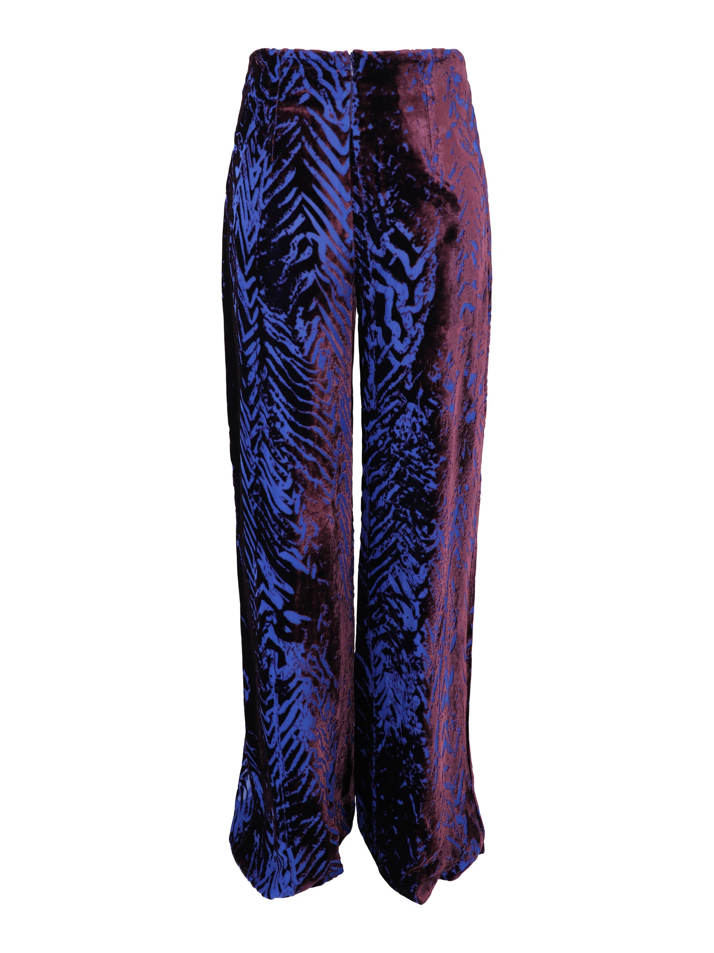 Silvia Tcherassi Como Velvet Burnout Pant in Eggplant