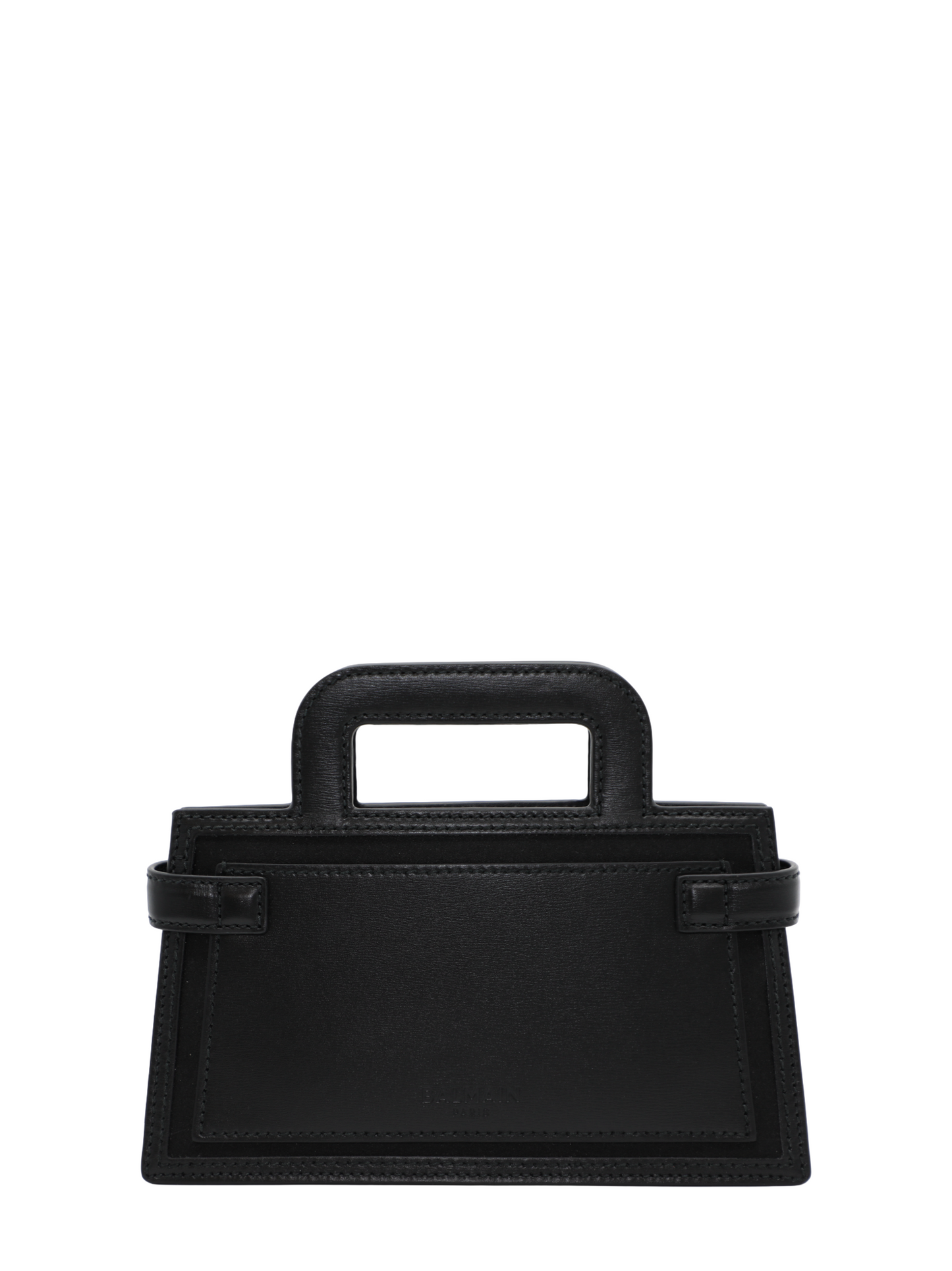 Balmain B-Buzz Small Top Handle-Pearl Embellished Satin Bag
