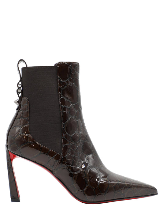 Christian Louboutin Condodo 85 in Croco Gloss Brown | In-Store Only
