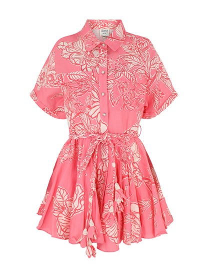 Hemant and Nandita Asha Short Dress in Pink Floral