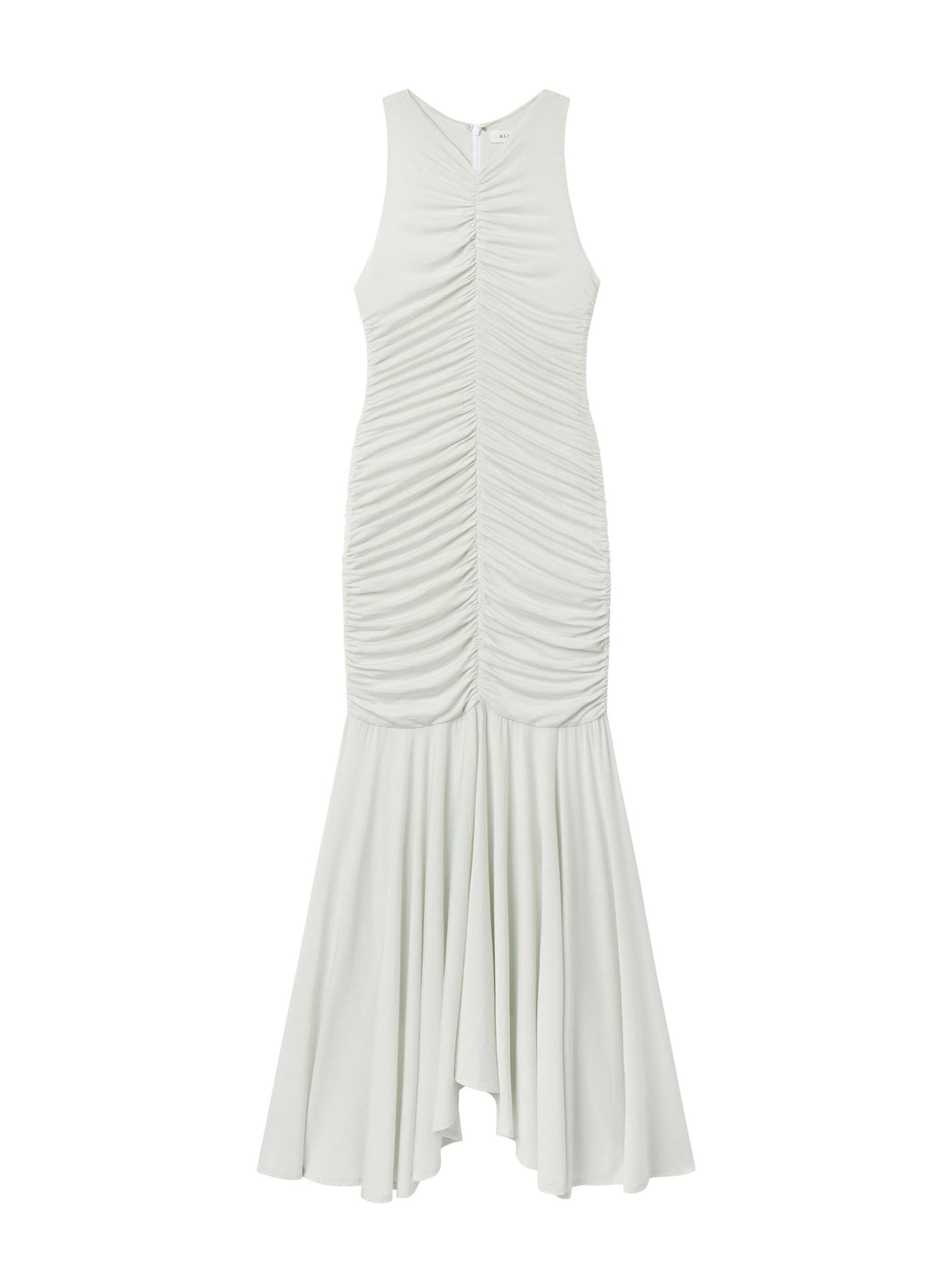 ALC Ayla Ruched Knit Midi Dress in Pale Mint