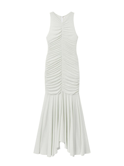 ALC Ayla Ruched Knit Midi Dress in Pale Mint