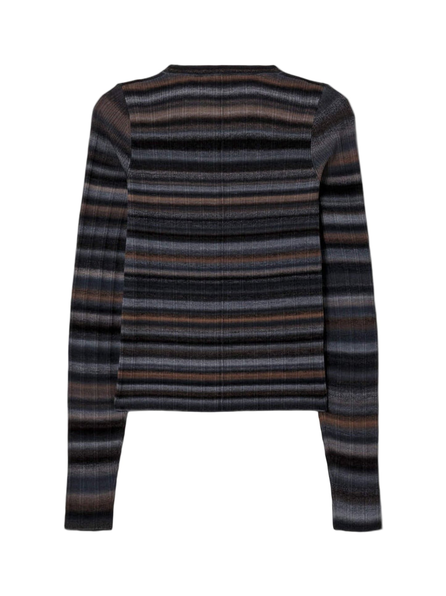 Re/Done Long Sleeve Rib Crewneck in Black Combo