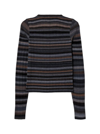 Re/Done Long Sleeve Rib Crewneck in Black Combo