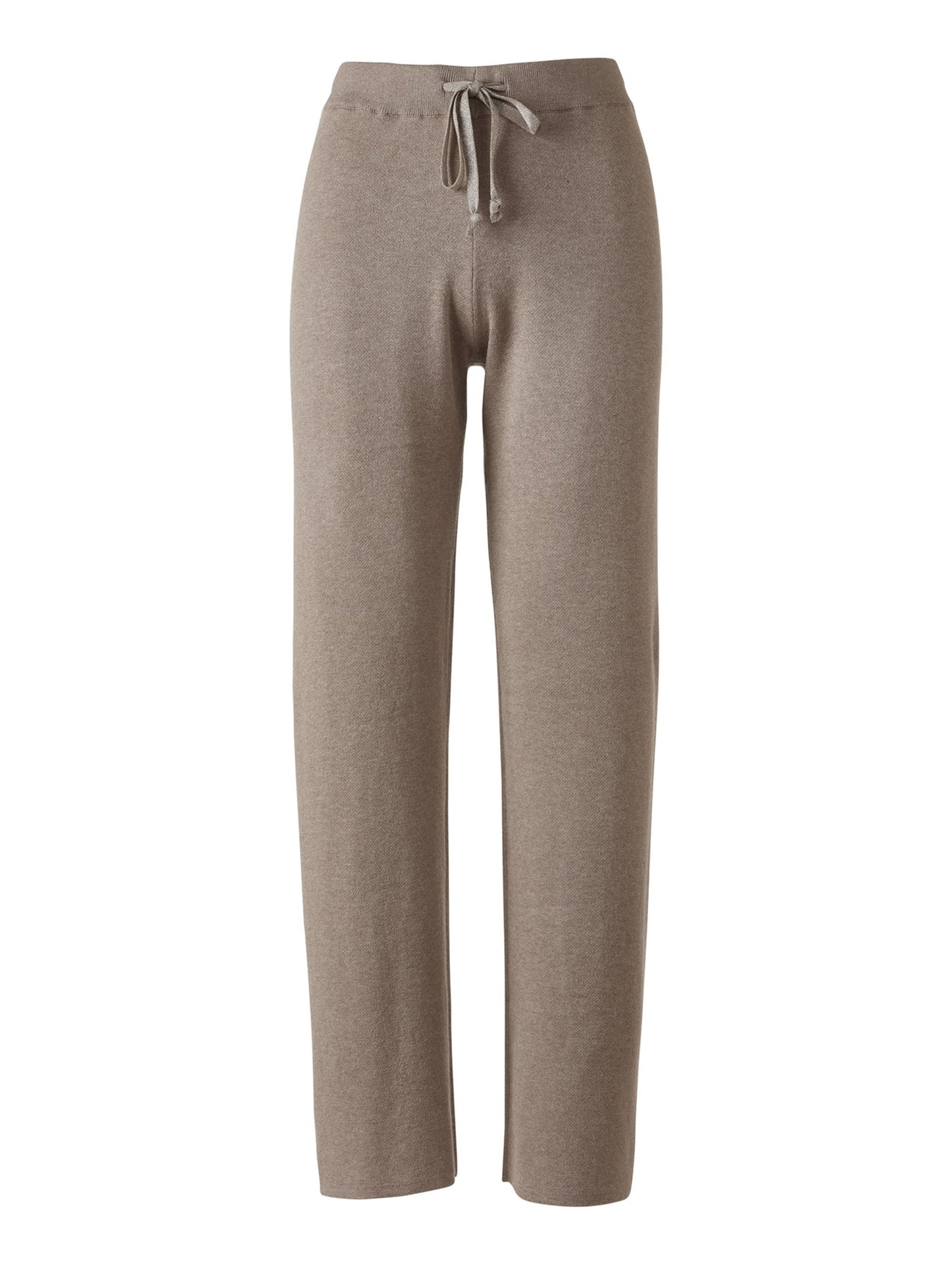 Kinross Doubleknit Lurex Drawstring Pant in Coco