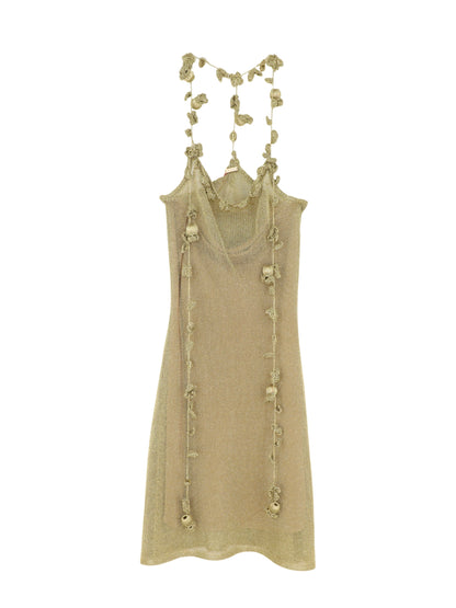 Cult Gaia Alonza Knit Dress in Gold