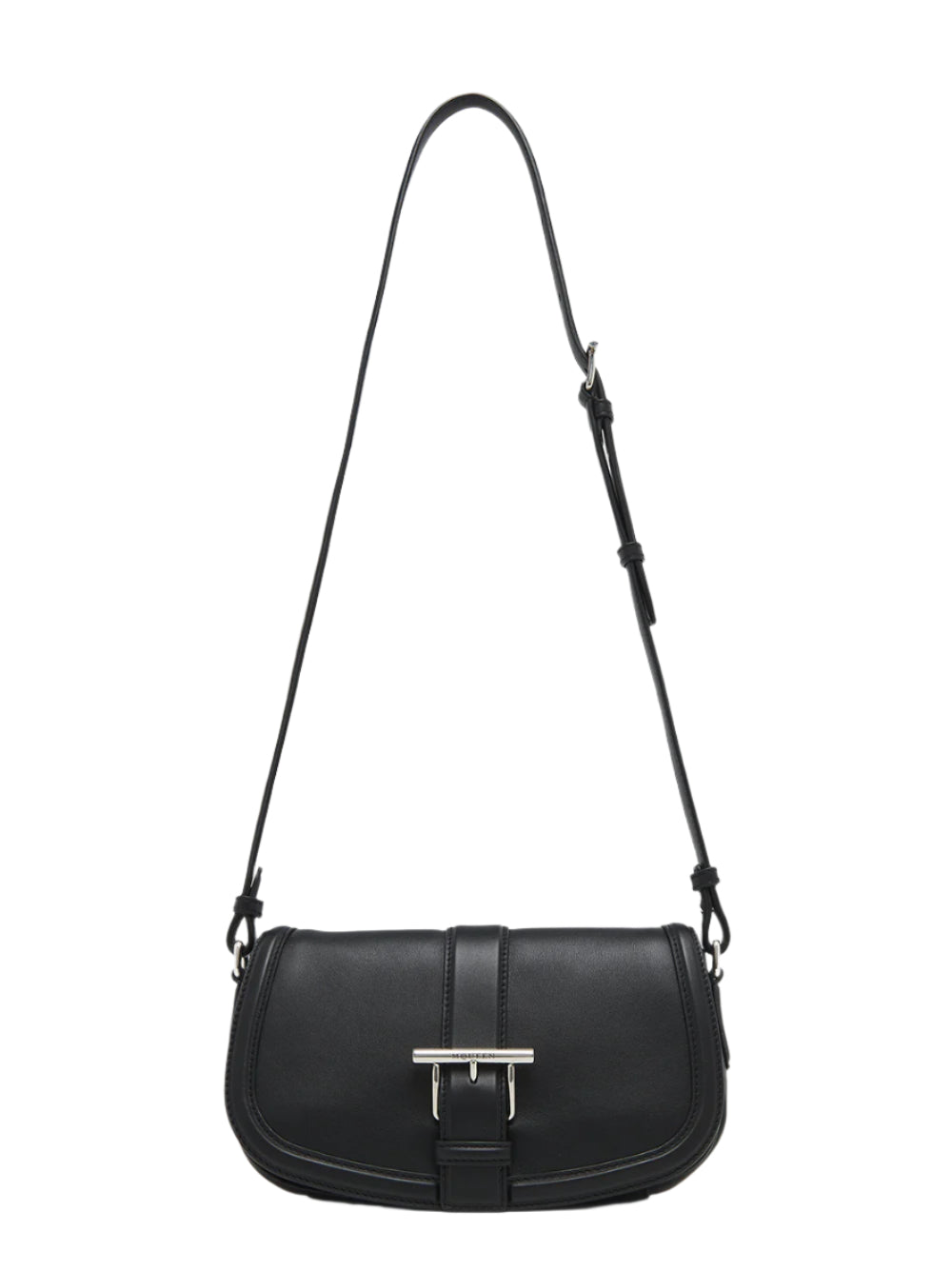 Alexander McQueen T-Bar Satchel in Black/Silver