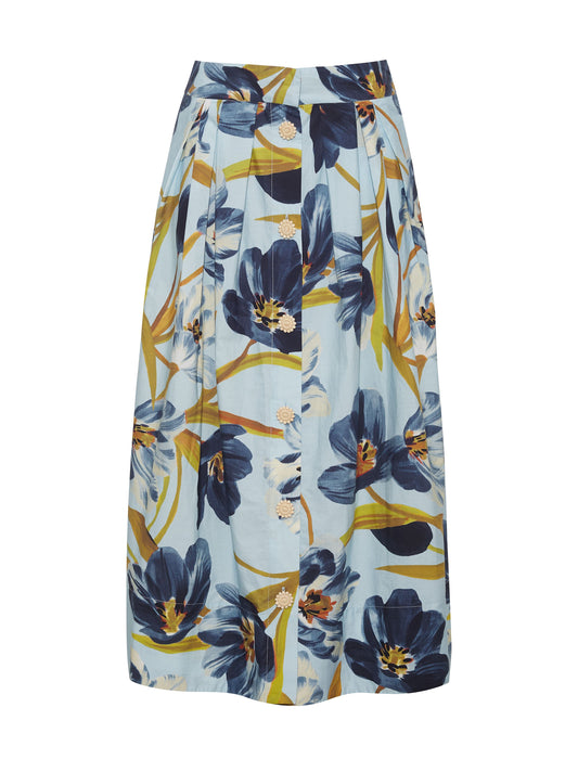 Cara Cara Marge Skirt in Marais Bloom Blue