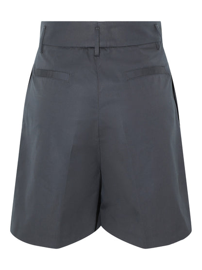 Fabiana Filippi Long Cotton Shorts in Blu Notte
