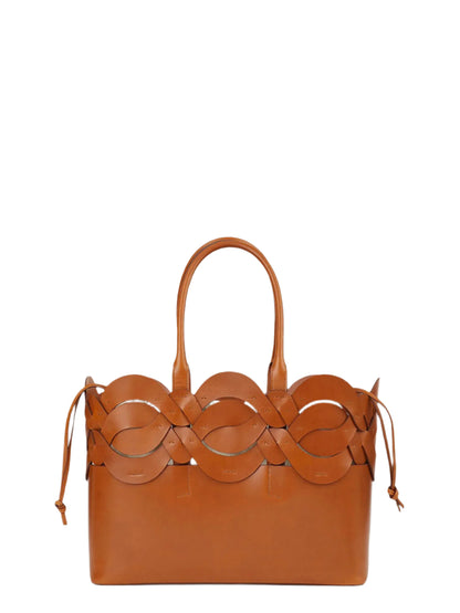 Lafayette 148 Italian Leather 8 Knot Tote in Copper