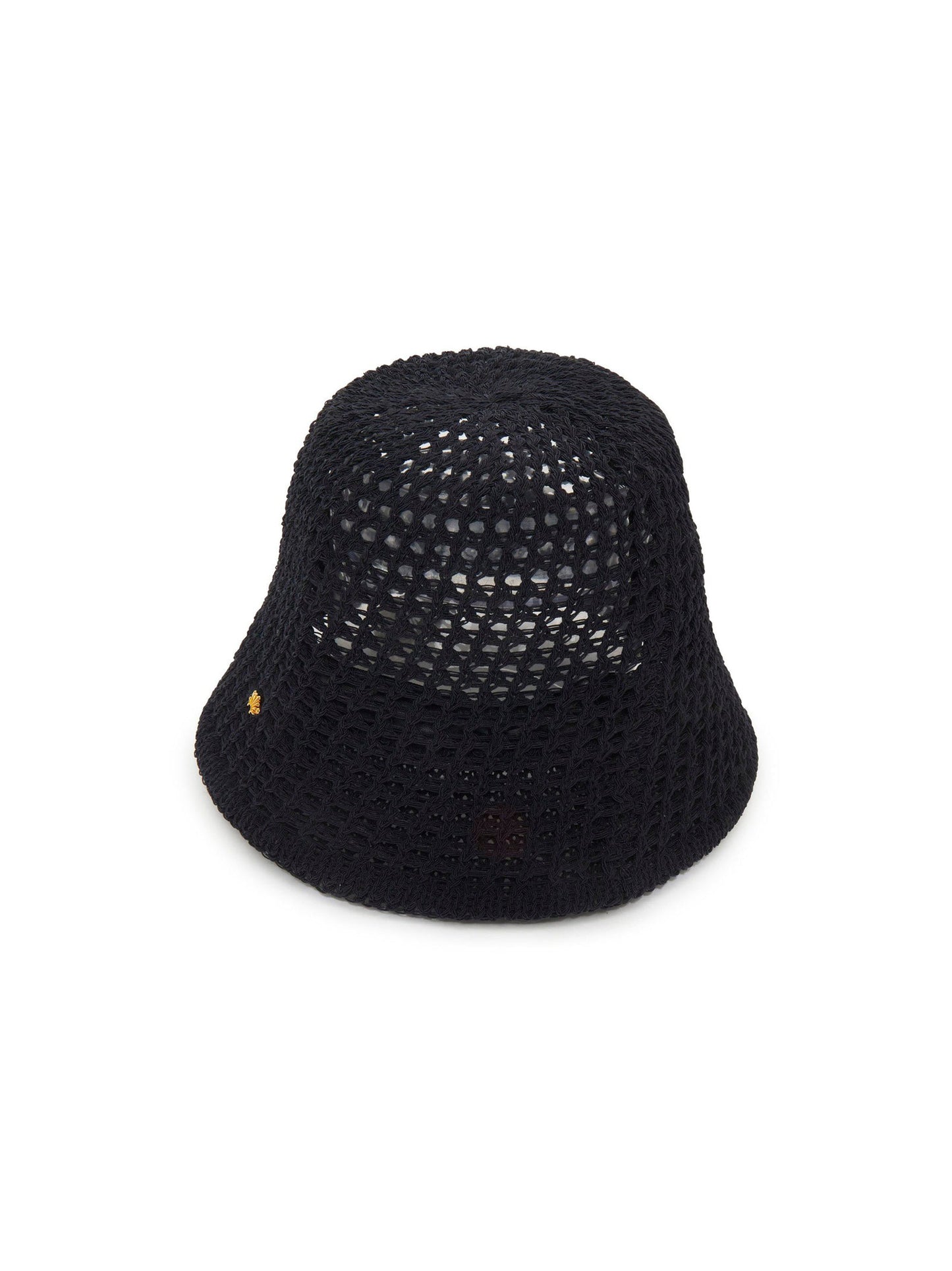 Lele Sadoughi Open Weave Bucket Hat in Jet