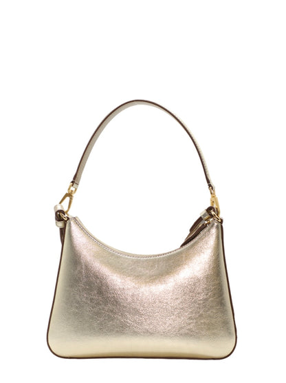 Stella McCartney Hobo Bag Metallic w/Studded Logo in Light Gold