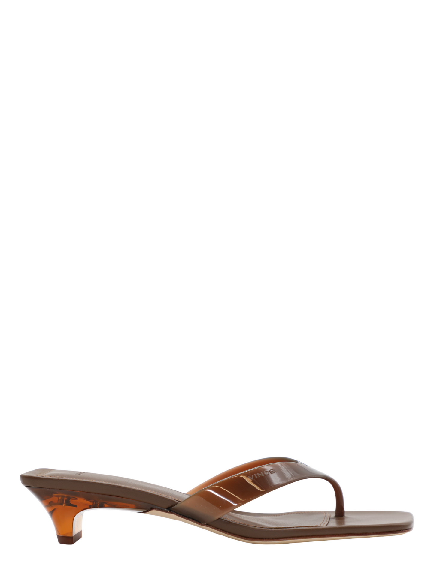 Vince San Juan Jelly Heeled Thong Sandal in Saddle