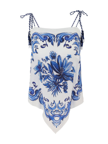 Farm Rio Off-White Garden Tiles Blouse