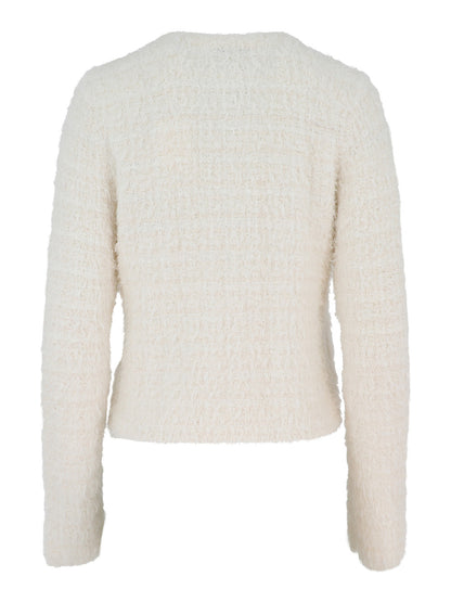 Vince Brocade Jacket Cardigan in Off White Combo