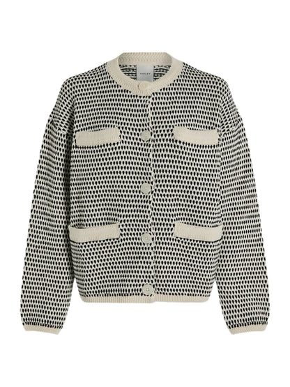 Varley Tidewell Textured Knit Jacket in Birch Multi Stitch