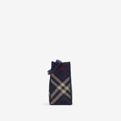 Burberry Small Check Knitted Tote in Marine