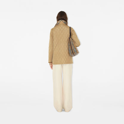 Burberry Quilted Nylon Barn Jacket in Flax