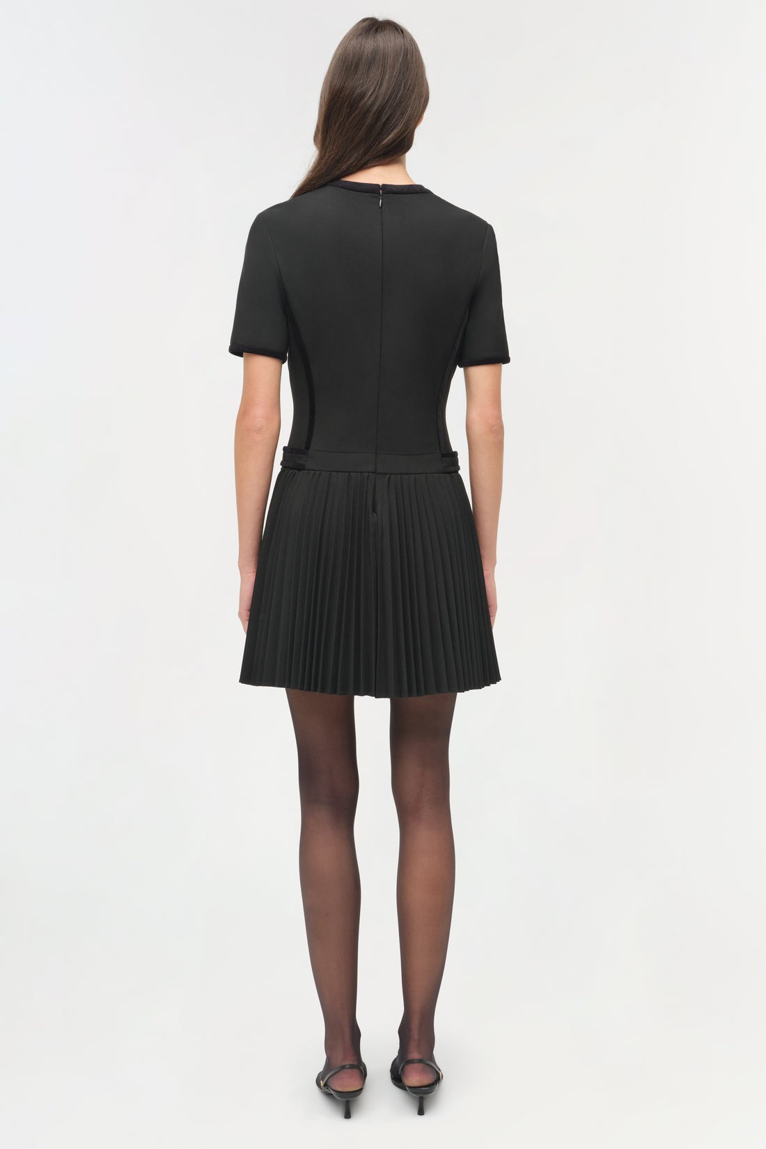 Simkhai Doria Velvet Trimmed Mini Dress in Black