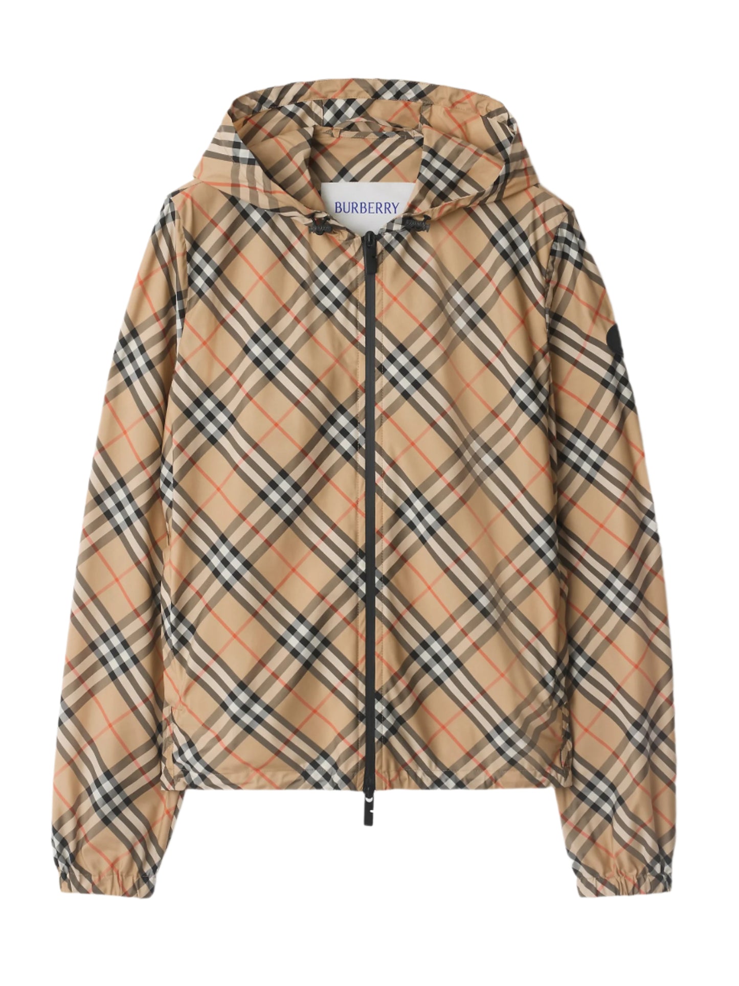 Burberry Salcombe Check Hooded Jacket in Sand IP Check