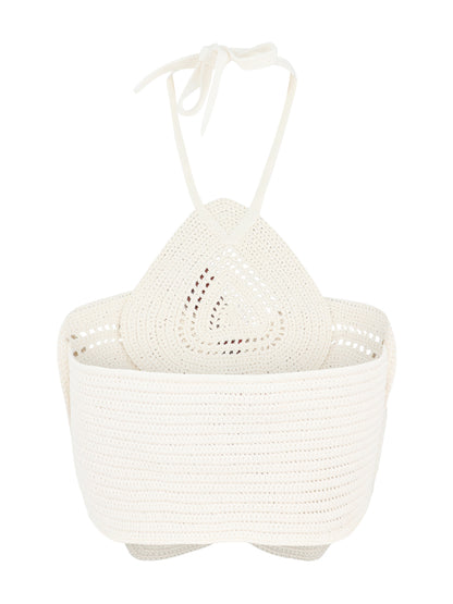 Cult Gaia Emelia Knit Top in Off White
