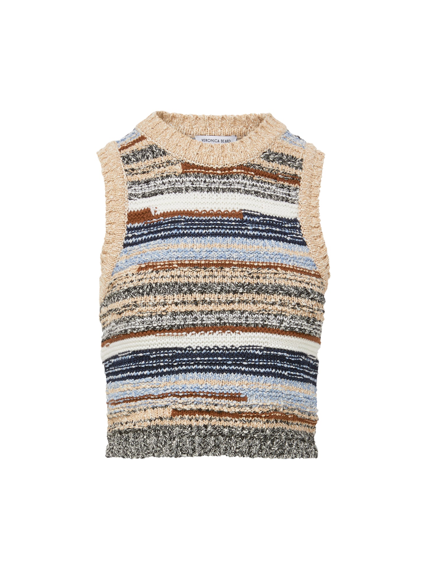 Veronica Beard Cropped Jerrel Knit Tank in Whisky Multi