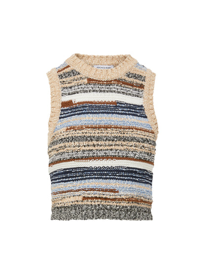 Veronica Beard Cropped Jerrel Knit Tank in Whisky Multi